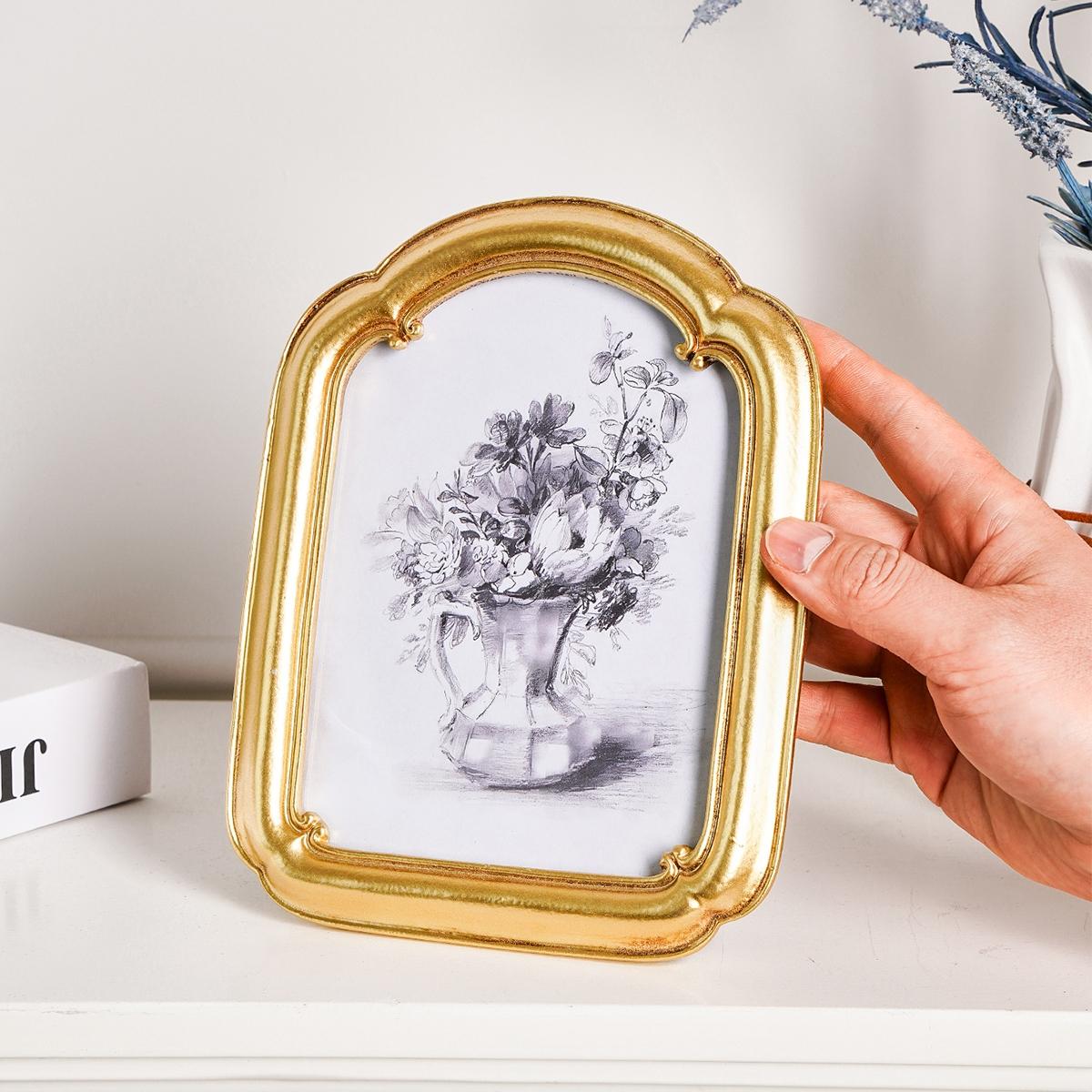 Resin Material Silver Color Border Curved Door Decorative Frame, Multi-Color Options, Simple Home Desktop Decoration