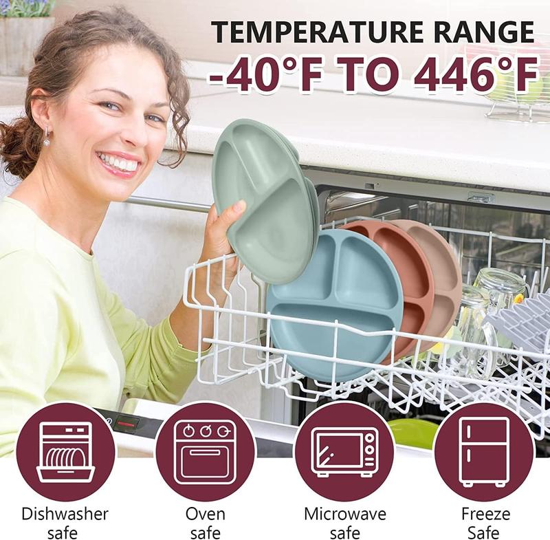 Baby Feeding Set Silicone Smiley Face Plate, Snail Bowl, Bear Food Box, Bib, Cup, Forks, BPA Free Trays, Baby Food Tools for Infants, Cutlery Utensil Sets