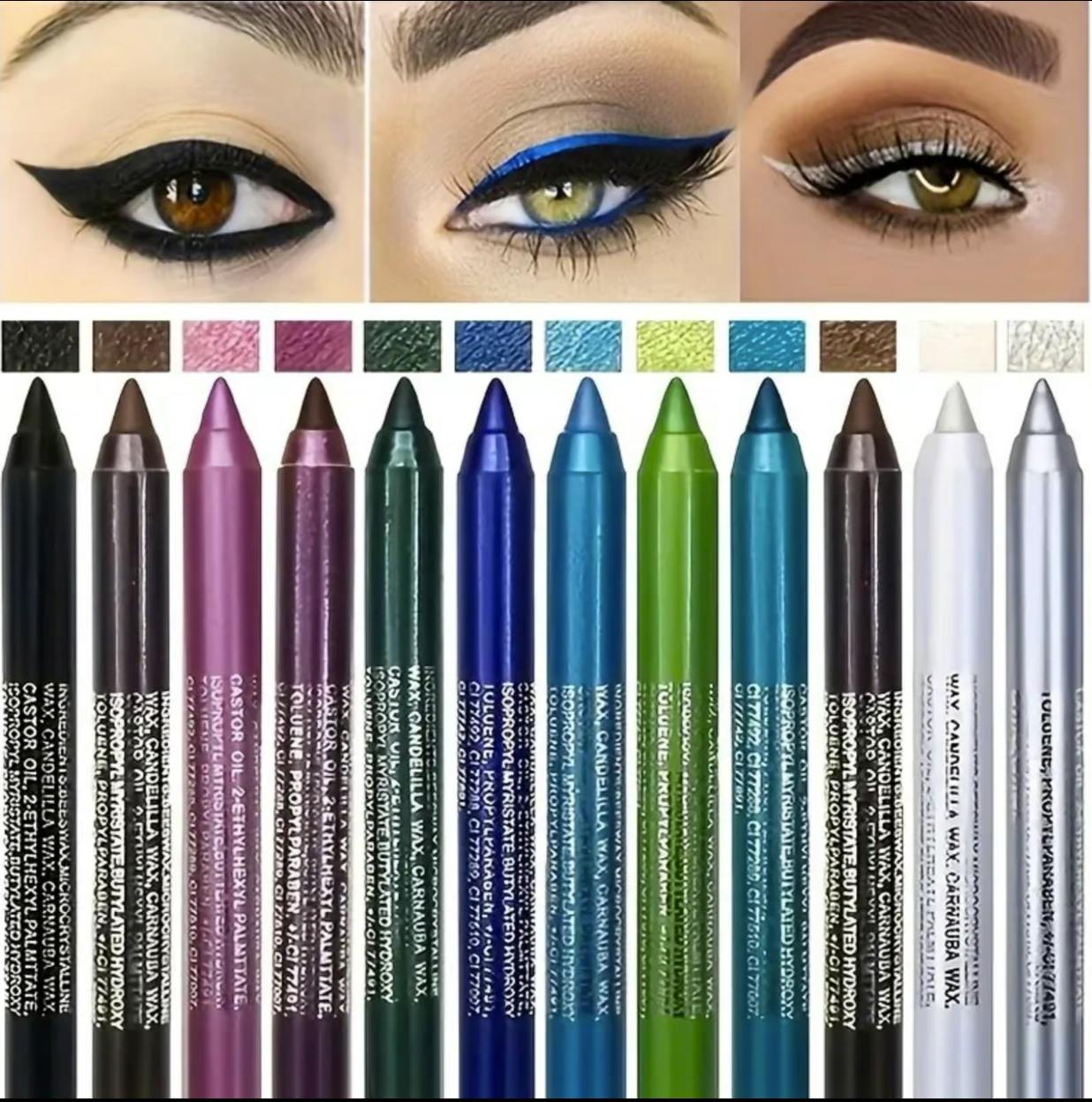 12 Colour Eyeliner Resistant High Shine Pearl Smoky Punk Goth Eyeliner Back To School Lipliner Makeup Cosmetic Mother's Day, birthday gifts, Valentine's Day gifts, cosmetics Gloss Color Pen 12 Colour Eyeliner Resistant High Shine Pearl Smoky Punk Goth Eyeliner Back To School Lipliner Makeup Cosmetic Mother's Day, birthday gifts, Valentine's Day gifts, cosmetics Gloss Color Pen