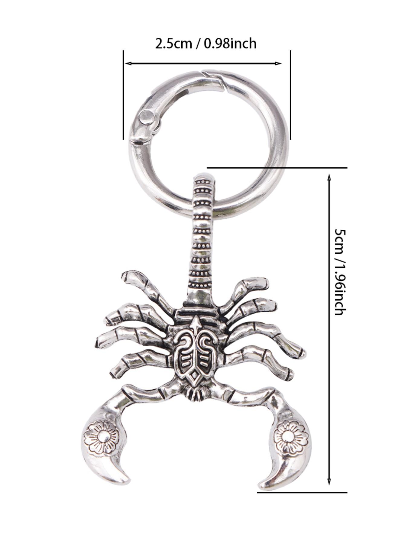 Halloween Angel Scorpion Keychain, Dark Style Metal Accessory, Unisex Fashion Pendant, All Seasons Boho Decor, Versatile Car Key Ring