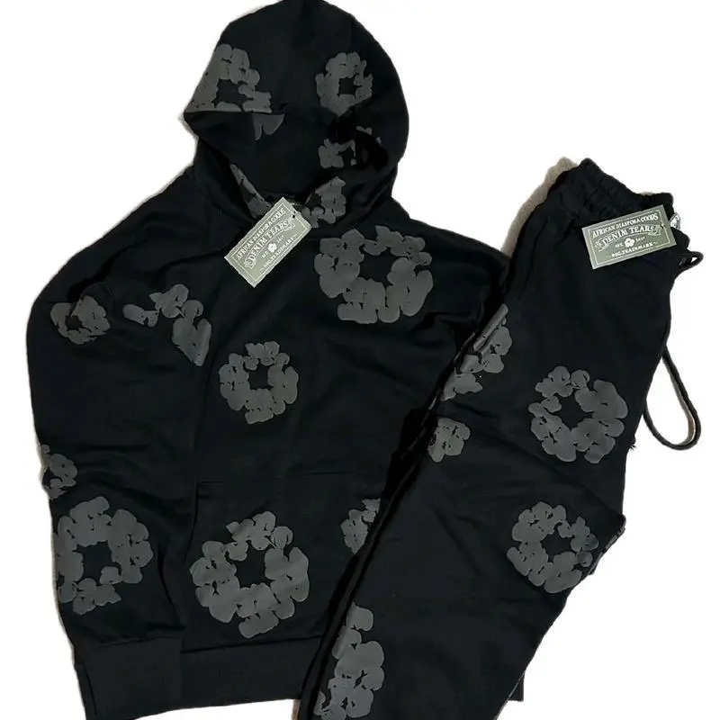 black shadow edition hooded unisex tracksuit