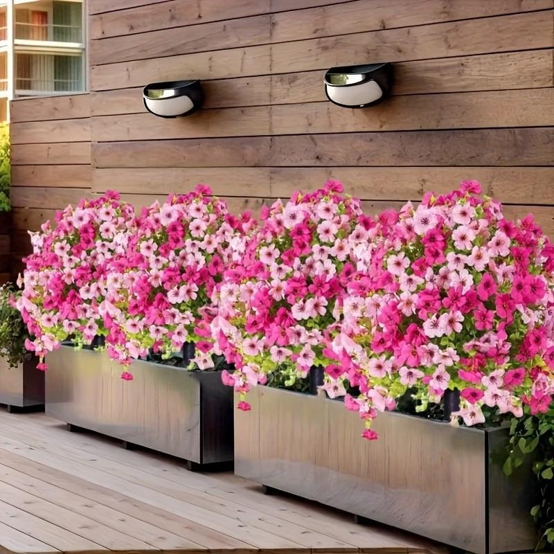 2 sets, high-quality outdoor simulation green tree belt ground stake straight plug flower, anti-ultraviolet plastic material, including ground stake bracket - suitable for garden, terrace, four-season decoration, Artificial Outdoor Flowers