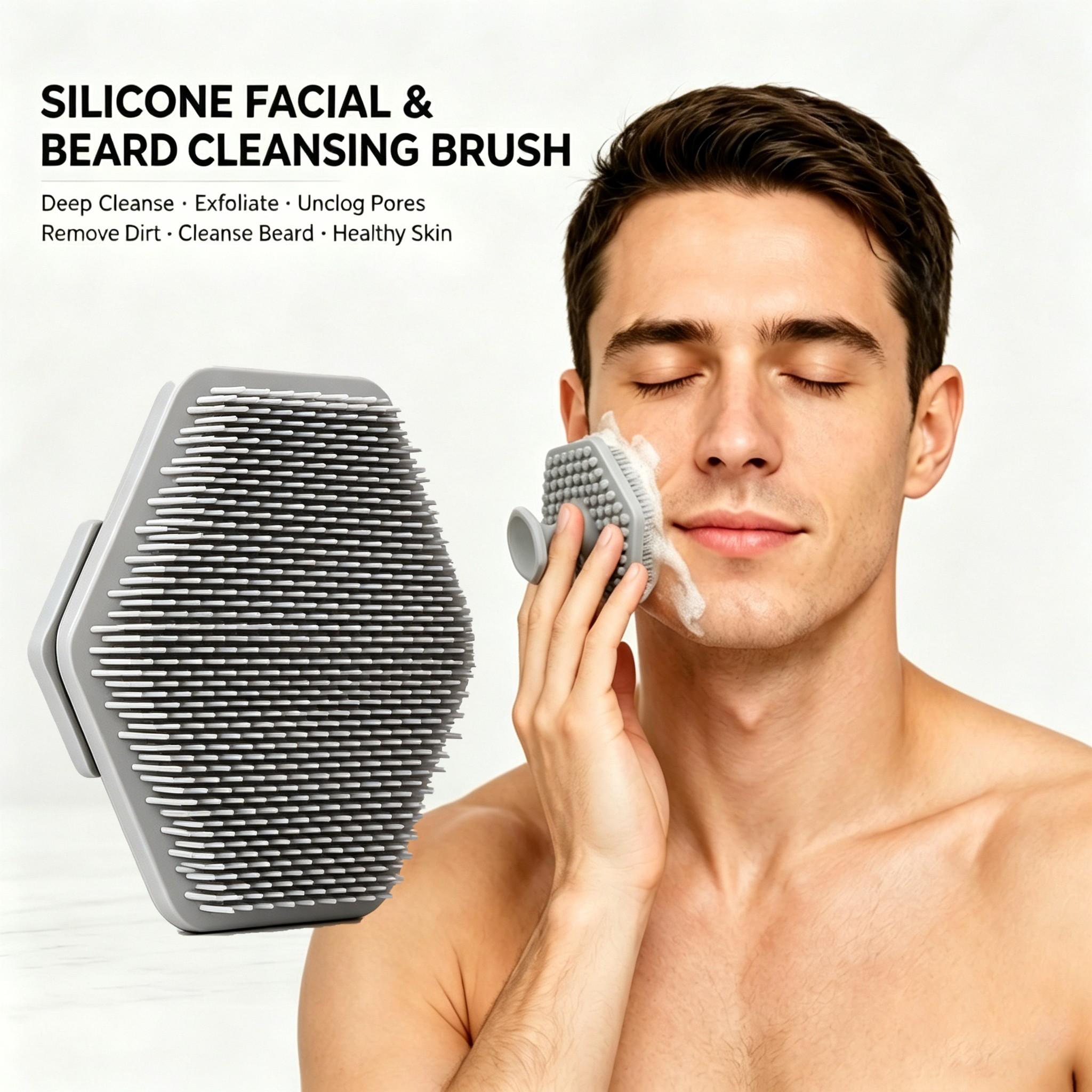2pcs/4pcs Silicone Cleaning Brush, Face Cleansing Scrubber, Manual Facial Cleansing Brush, Exfoliating Gentle Beard Skin Care Tool, Face Exfoliator Scrubber