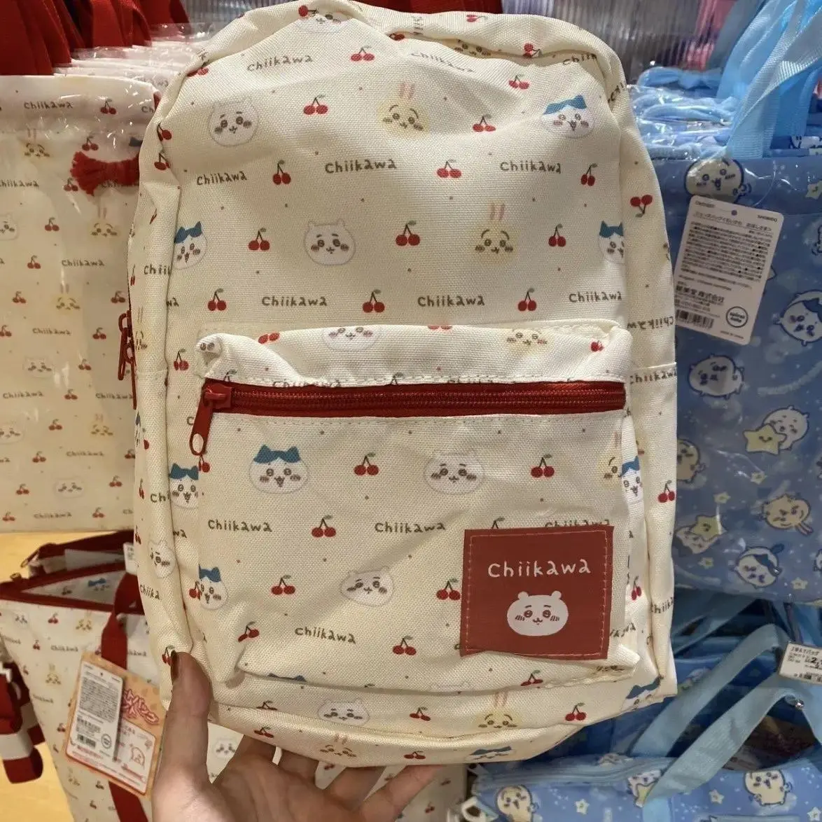 Chiikawa Kawaii Cartoon Backpack Cute Anime Hachiware Abric Material Pattern Student Casual Backpack Commute Bag