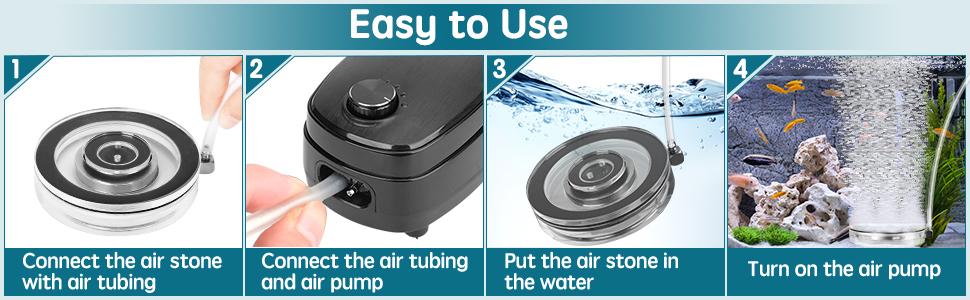 hygger aquarium bubble tube Air Stones for Aquariums, Transparent Acrylic Fish Tank Bubbler Kit with Air Tube, Ultra Silent Bubble Stone Super-High Dissolved Oxygen Diffuser for Aquarium Fish Tank and Hydroponic