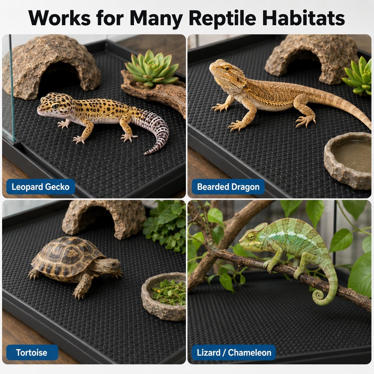 Reptile Terrarium Liner Mat, EVA Non Adhesive Tank Substrate for Leopard Gecko Snake Lizard Tortoise Bearded Dragon, Waterproof Easy Clean Reptile Carpet Bedding, Liner Protector for Pet Enclosure, Kitchen Storage Organizer and Home Moisture Resistant Mat