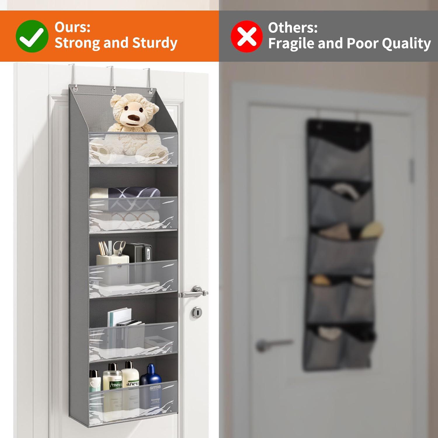 Over the Door Organizer Storage - 5- Tier Hanging Organizer with 5 Large Pockets, Anti-Tilt Design, 44 lb Capacity for Bedroom, Bathroom, Pantry, Perfect for Room Décor and Gifts. Over the Door Organizer Storage - 5- Tier Hanging Organizer with 5 Large Pockets, Anti-Tilt Design, 44 lb Capacity for Bedroom, Bathroom, Pantry, Perfect for Room Décor and Gifts.