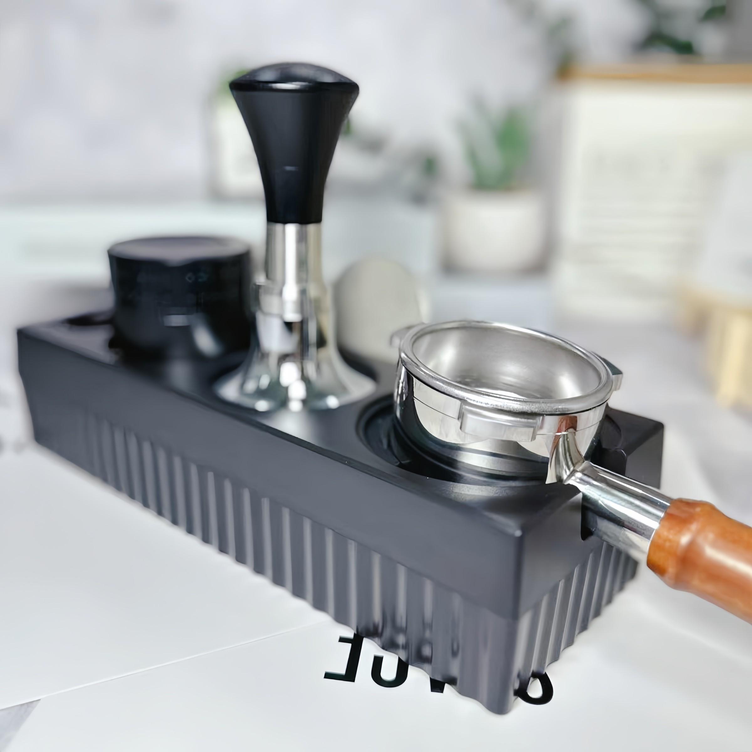Espresso Tamping Station, Espresso Organizer Station Fit for 51/54/58mm Espresso Accessories, Plastic Espresso Station Coffee Tamper Station, Multifunctional Coffee Tools Organzier