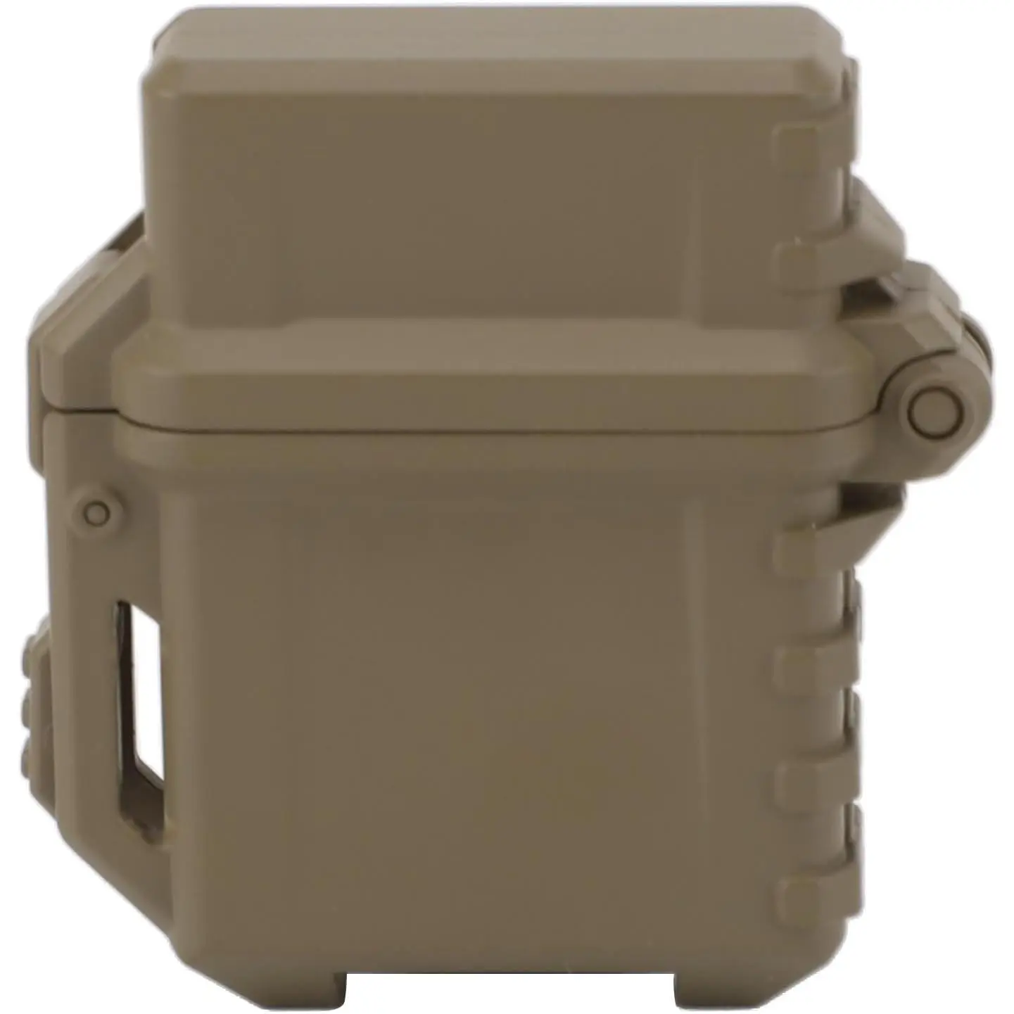 Khaki Nylon Lighter Storage Box - Oil Protective Container, Secure Snap Design, Compact Portable Home Organizer Accessories for Outdoor Use