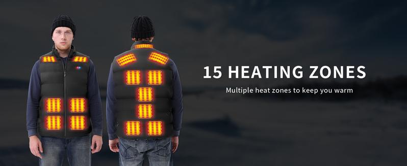 Valentine's Day gift, FathersDayGift,Christmas gift   Rrtizan Heated Vest/Heated Jacket for Men Women, Lightweight with Battery Pack, Winter Outdoor Hunting Skiing Heating Vest 0085-Black