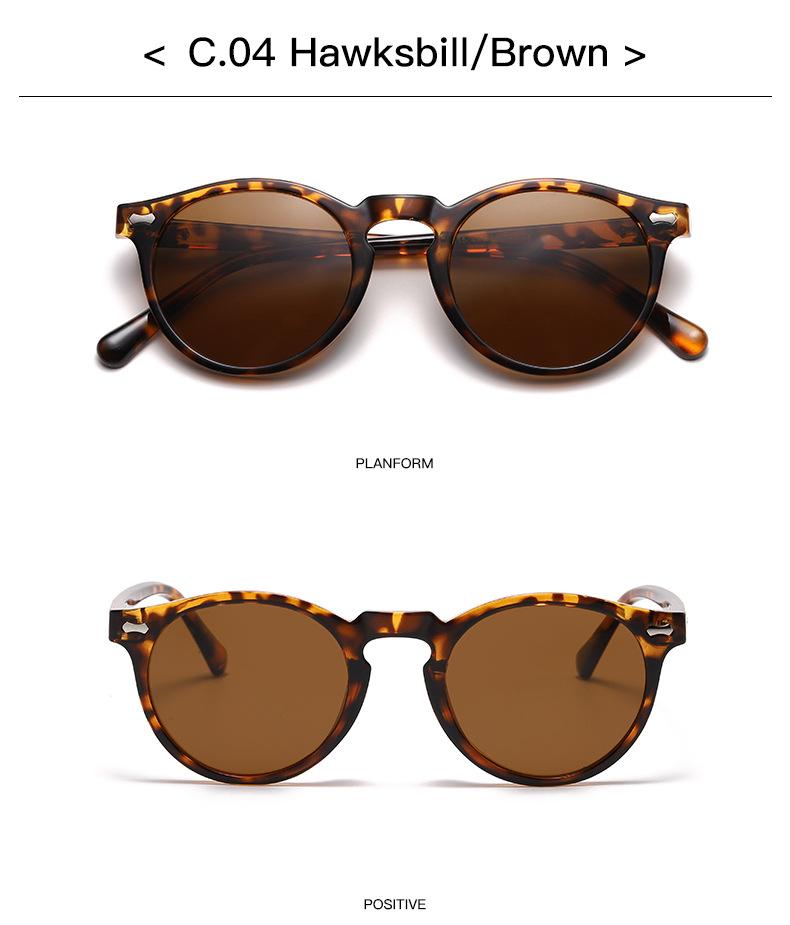 Retro Round Sunglasses Men Women Fashion Small Polarized Sun Glasses For Male Female Literary Vintage Shades Driving Eyeglasses Trendy Vintage Sunglasses