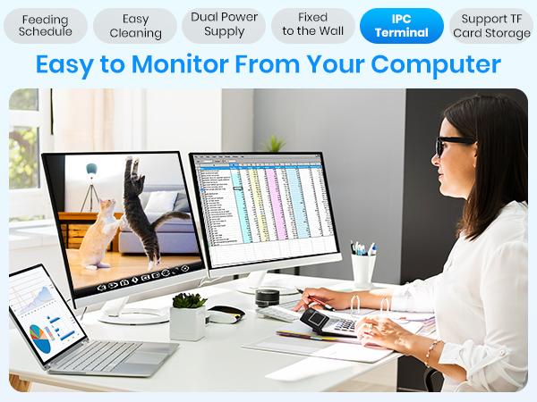 Frienhund by Apasiri Smart Cat Feeder for Busy Cat Owners 2K Camera Night Vision Remote Feeding 7L Large Capacity Easy to Clean For Cats and Dogs