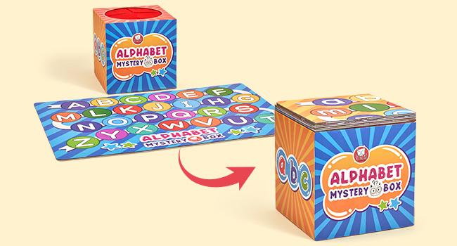 JoyCat Alphabet or Themed Mystery Box Toy, Letters Sorting Matching Game Activities, Montessori Sorting Toys with Sensory Play Box, Preschool Learning