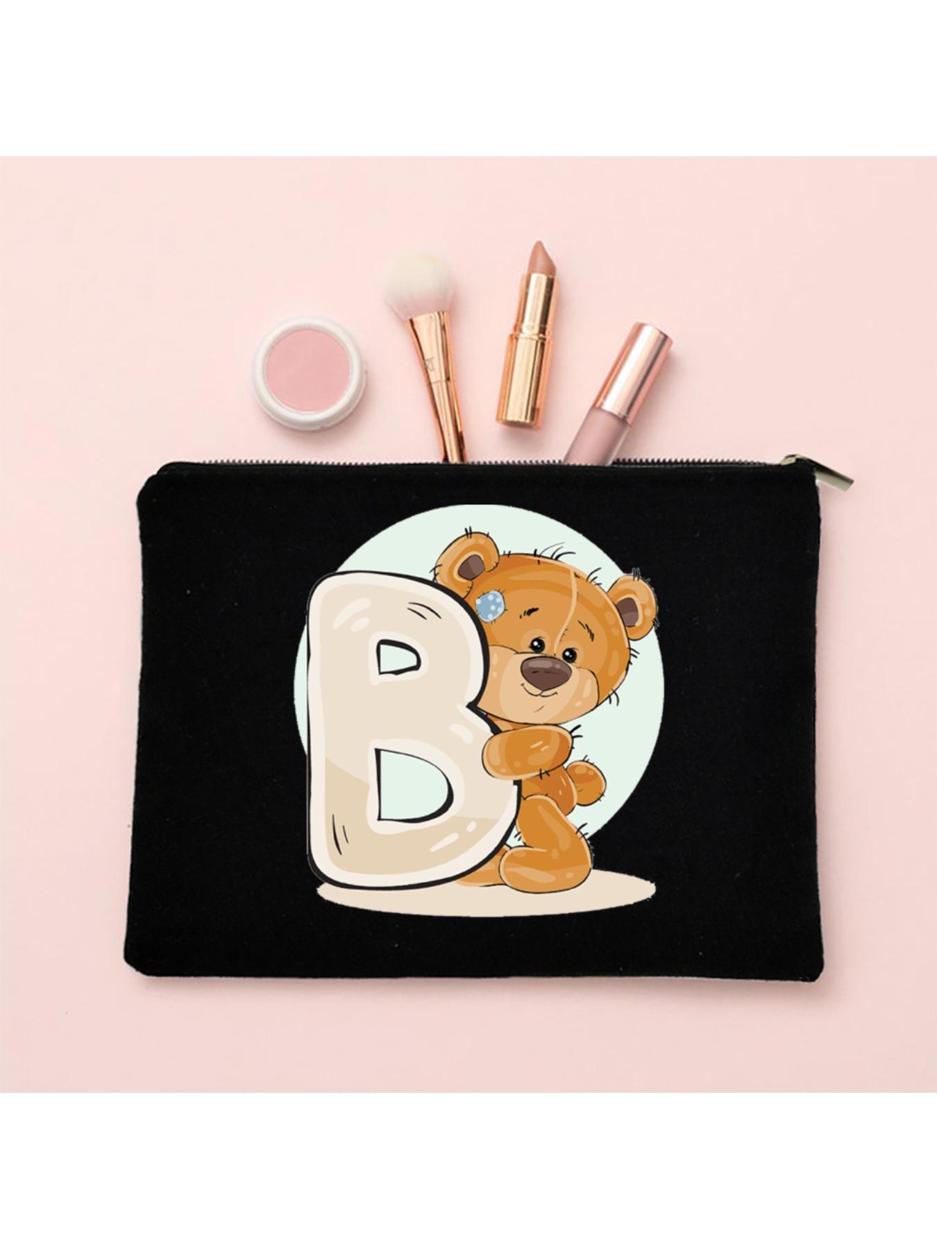 Cute Poodle Print Zipper Pouch Portable Cosmetic Bag Small Storage Bag for Women Girls