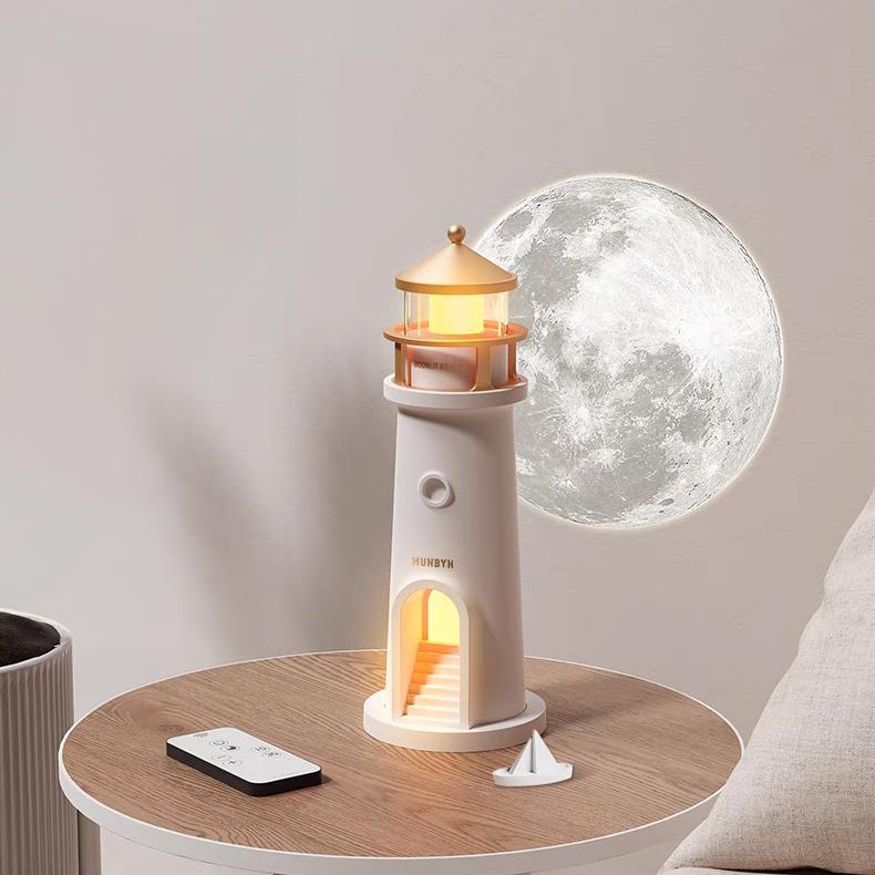 【MUNBYN Moon Lamp Projector Night Light】Wireless Portable Moon Lighthouse Lamp with Remote Control, Moon Light Galaxy Projector Rechargeable LED Aesthetic Table Lamp for Kids, Children 【MUNBYN Moon Lamp Projector Night Light】Wireless Portable Moon Lighthouse Lamp with Remote Control, Moon Light Galaxy Projector Rechargeable LED Aesthetic Table Lamp for Kids, Children