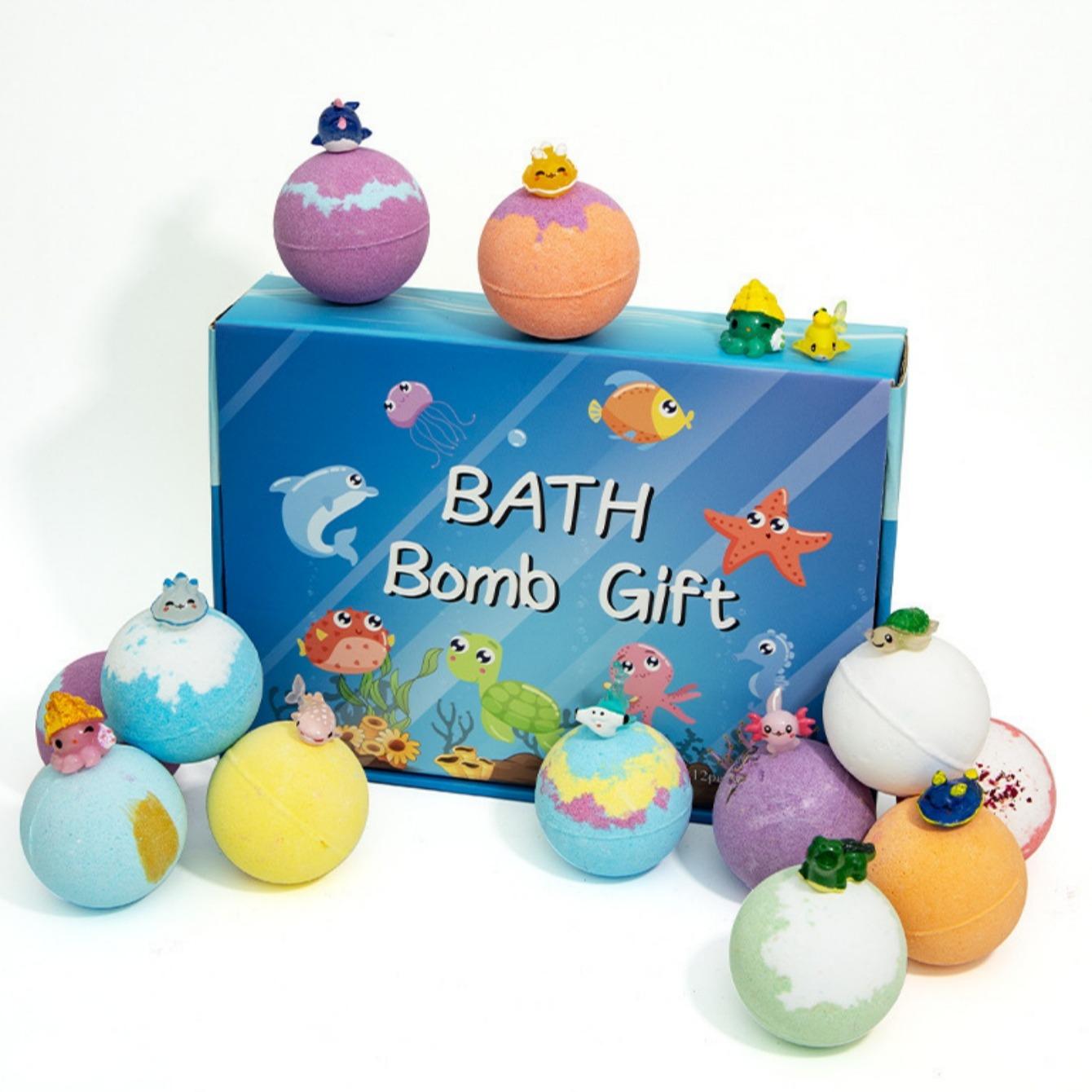 12pcs Bath Salt Balls Toy, Fun Bubble Bath Toys, 60g Explosive Salt Foam Bombs, Pool Bubble Balls, Kids Bathroom Accessories
