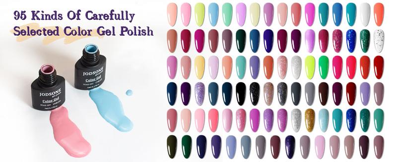 JODSONE Gel Nail Polish Starter Set 100 Pieces Multi-color Gel Nail Polish with Colors Nail Salon Home Self Use Nail Gel Colorful In Shine for Mother's day gifts