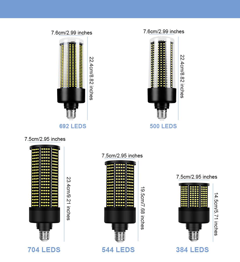 100W E39+E27 LED Corn Light Bulb AC100~277V Warehouse Factory Recessed Ceiling Straight Candle Lamp 80W Daylight 60W Indoor Office Storeroom Basement Parking Lot Garage No Flicker Eye Protection Energy Saving Safety Commercial Lighting Fixture Cool/Warm