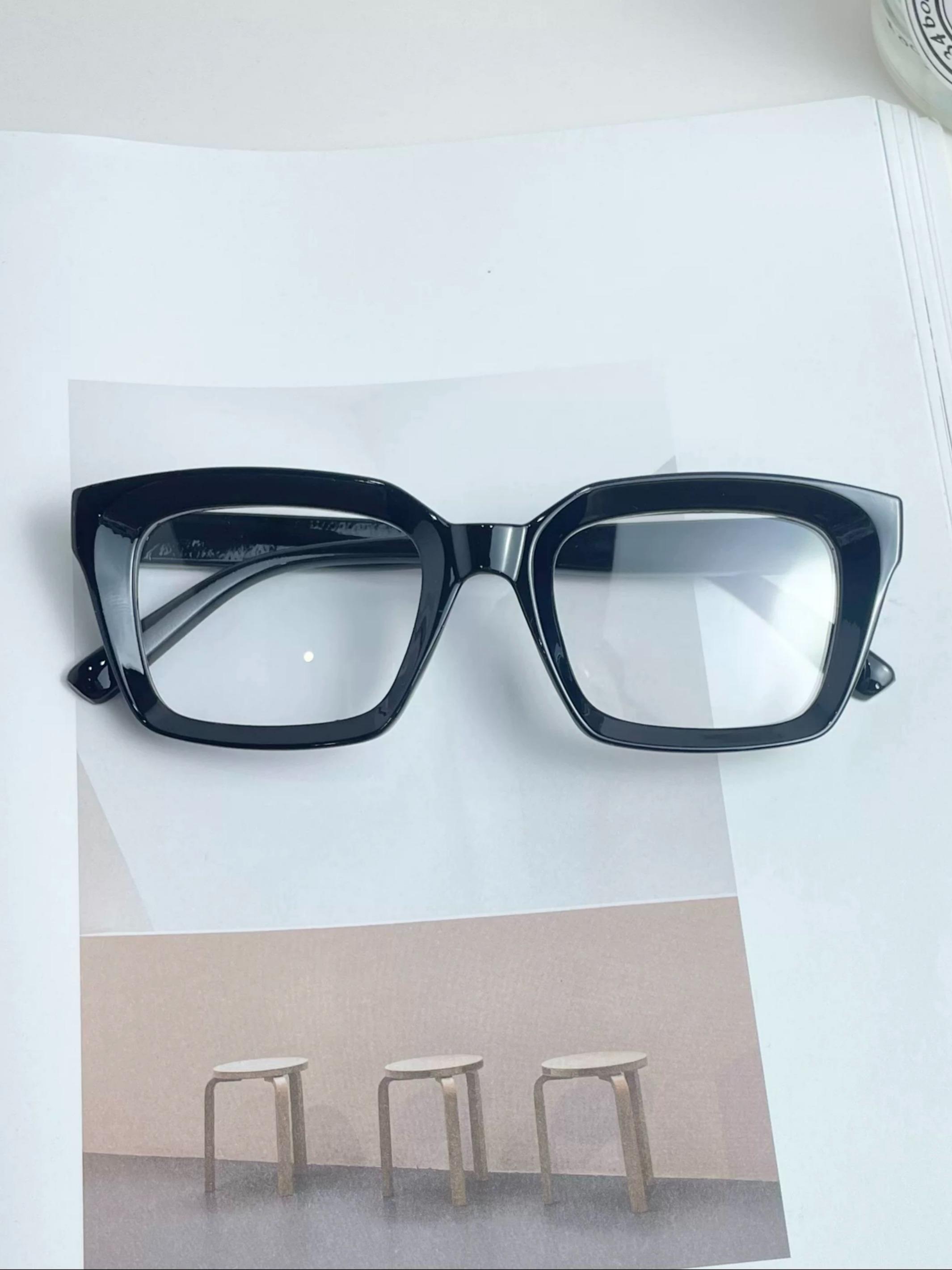 Unisex Square Frame Glasses, Trendy Retro Style, Multi-Color Decorative Eyewear, Perfect for Photoshoots & Street Fashion