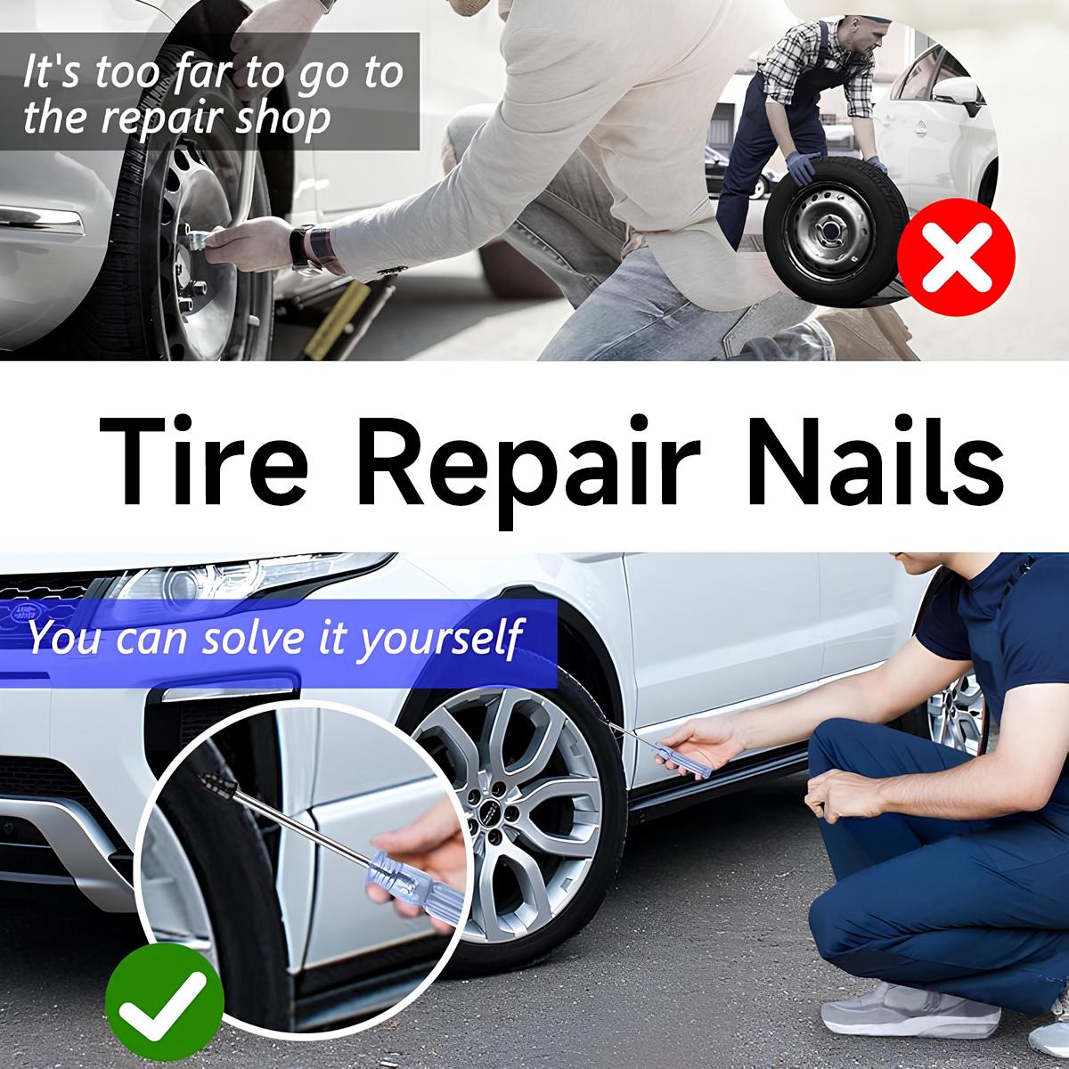 40/60Pcs Tire Repair Screws Plugs, Self-service Tyre Repair Vacuum Rubber Nails Kit for Car/Motorcycle/Truck/Tractor, Puncture Fast Tyre Repair Supplies 40/60Pcs Tire Repair Screws Plugs, Self-service Tyre Repair Vacuum Rubber Nails Kit for Car/Motorcycle/Truck/Tractor, Puncture Fast Tyre Repair Supplies