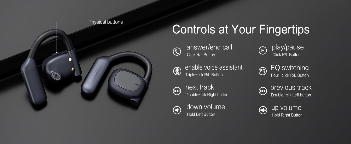 Open Ear Headphones,80H Playtime Air Conduction Earbuds w/Fast Charging, 16.2mm Hi-Fi Audio Drivers, Physical Buttons, ENC Mic, IPX5 Waterproof, Bluetooth 5.4, 2025 Upgrade for Workout White Open Ear Headphones,80H Playtime Air Conduction Earbuds w/Fast Charging, 16.2mm Hi-Fi Audio Drivers, Physical Buttons, ENC Mic, IPX5 Waterproof, Bluetooth 5.4, 2025 Upgrade for Workout White