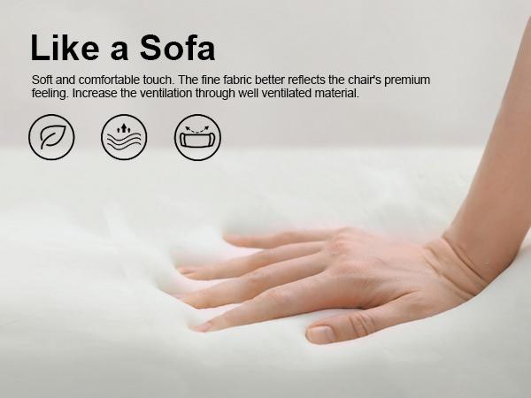 GTPLAYER Gaming Chair, Technical Fabric Office Chair with Pocket Spring Cushion, Linkage Armrests and Footrest, High Back Ergonomic Computer Chair