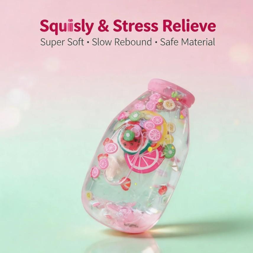 Maltose Drifting Bottle Pinch Music, Colorful Glitter Bottle, Slow Rebound Stress Relief, Decompression Squeeze, Creative Toy for Fun and Relaxation