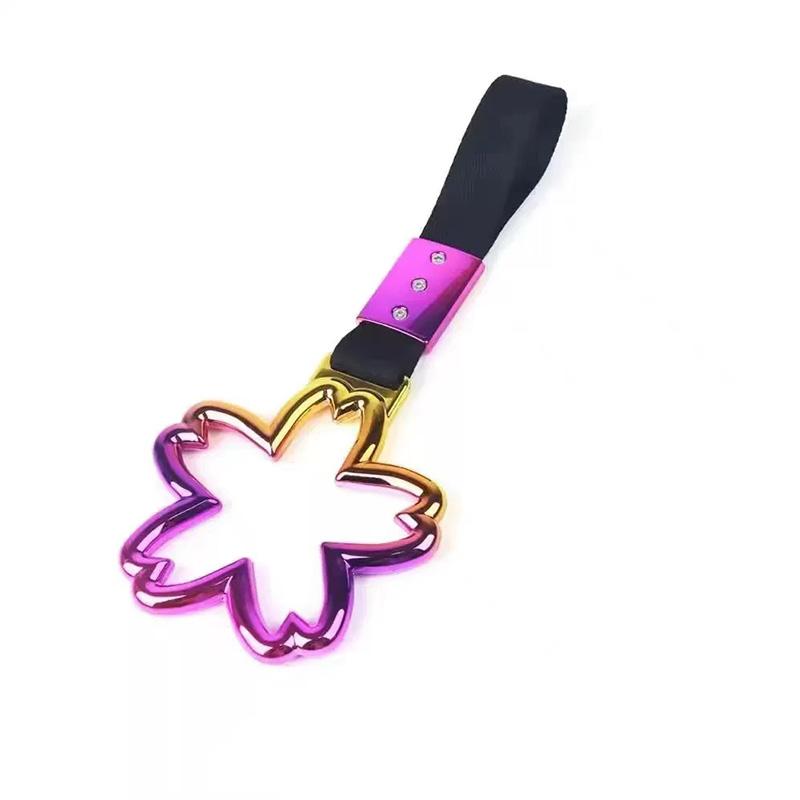 Car Gradient Demon Horn Heart Pull Ring, Interior Exterior Modification Handle Ring, Tail Hanging Decoration, Car Personalized Decor & Auxiliary Handle