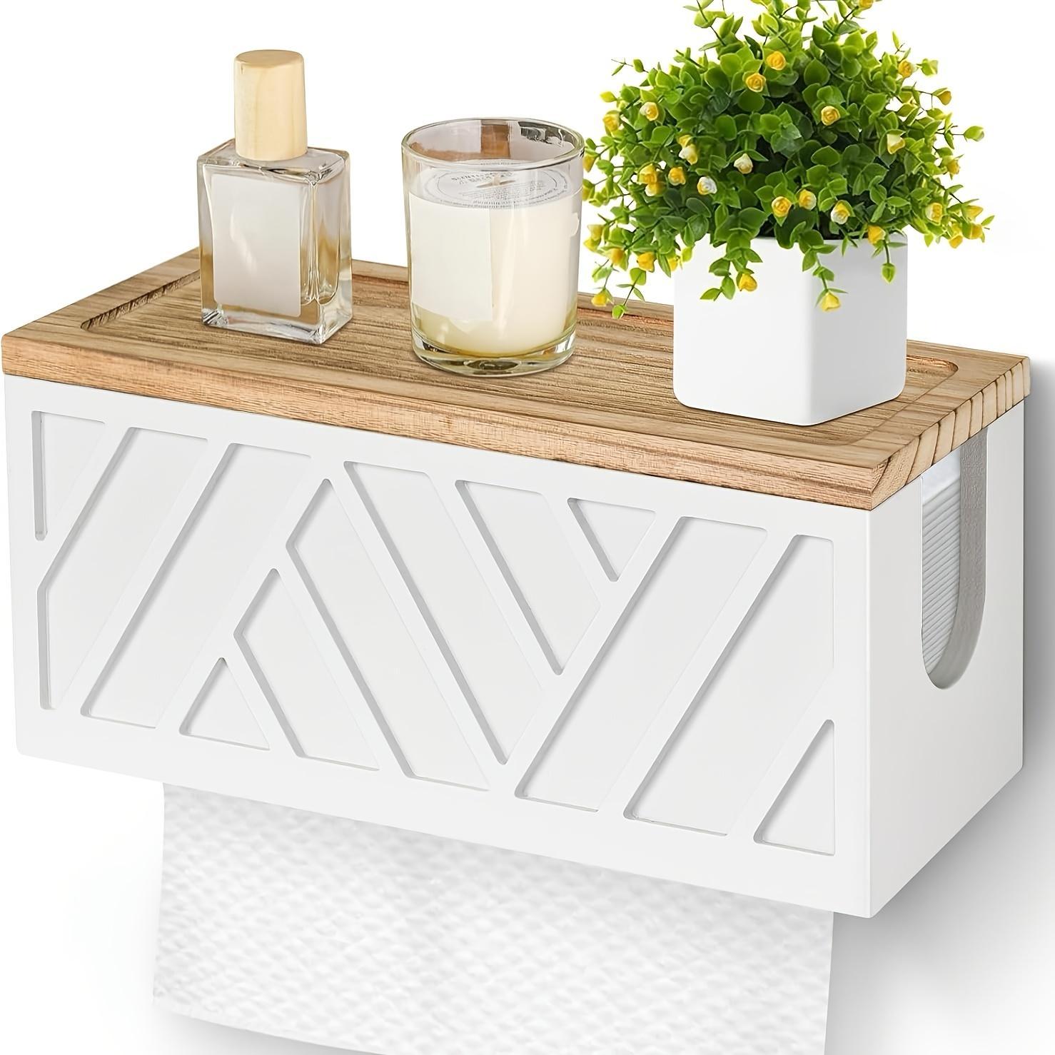 Paper Towel Dispenser Wall Mount, Paper Towel Holder Wall Mounted with Lid, Solid Commercial C-Fold, Z-Fold, Trifold Hand Paper Towel Holder Hand Towel Holder for Bathroom Kitchen Decor