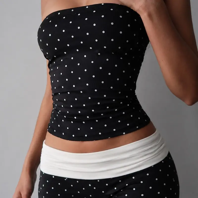 Polka Dot Halter Top and Shorts Set, Women's Casual Summer, Sleeveless Crop Top, High Waist Shorts, Perfect for Daily Wear, Casual Everyday Set