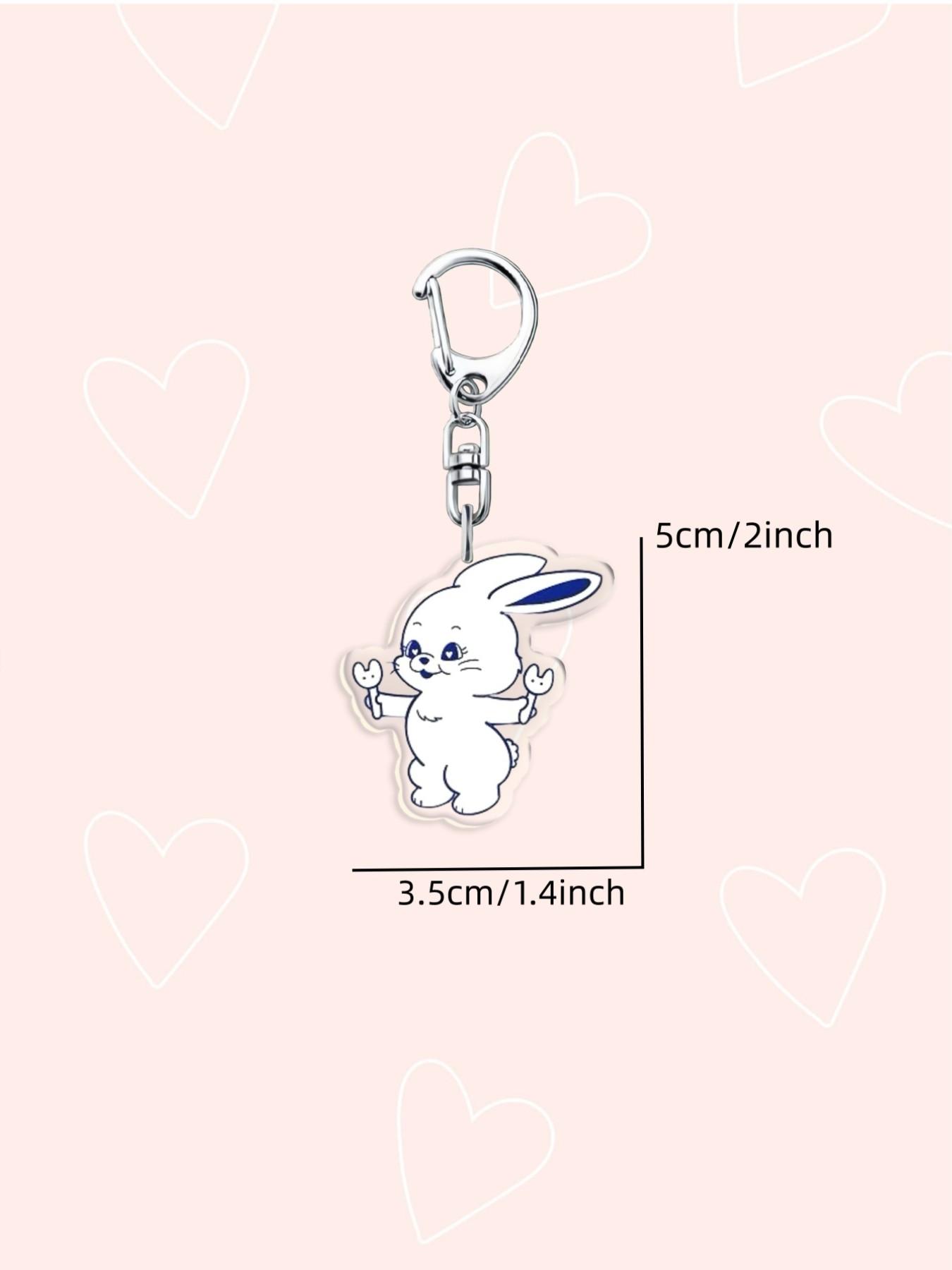 New Cowboy Cartoon Acrylic Keychain, Cute Animal Rabbit Backpack Charm, Best Friend Gift Keychain, Birthday Gift, Holiday Gift