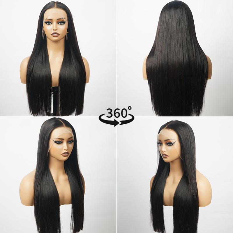Bangjazz Human Hair Wig Double Drawn Hair Pre Bleached Knots 13X6 HD Lace Front Straight Hair 200% Density Glueless Wigs Brazilian Virgin Human Hair 4More Wig  Summervibes