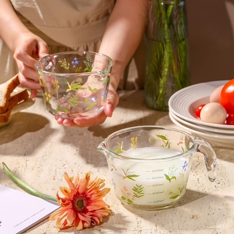 Glass Measuring Cup with Handle | Heat-Resistant Food Grade | Ideal for Baking, Mixing Eggs, Milk & Cooking