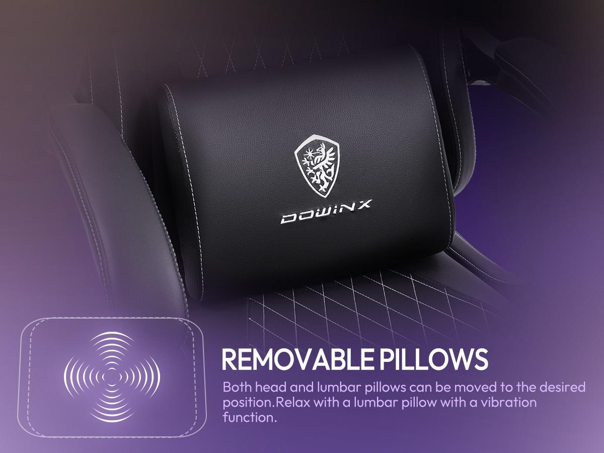 Dowinx Gaming Chair with Massage Lumbar Support and Footrest, Gaming Chairs for Adults, Ergonomic Computer Chair High Back with Pocket Spring Cushion, Swivel Recliner with Headrest