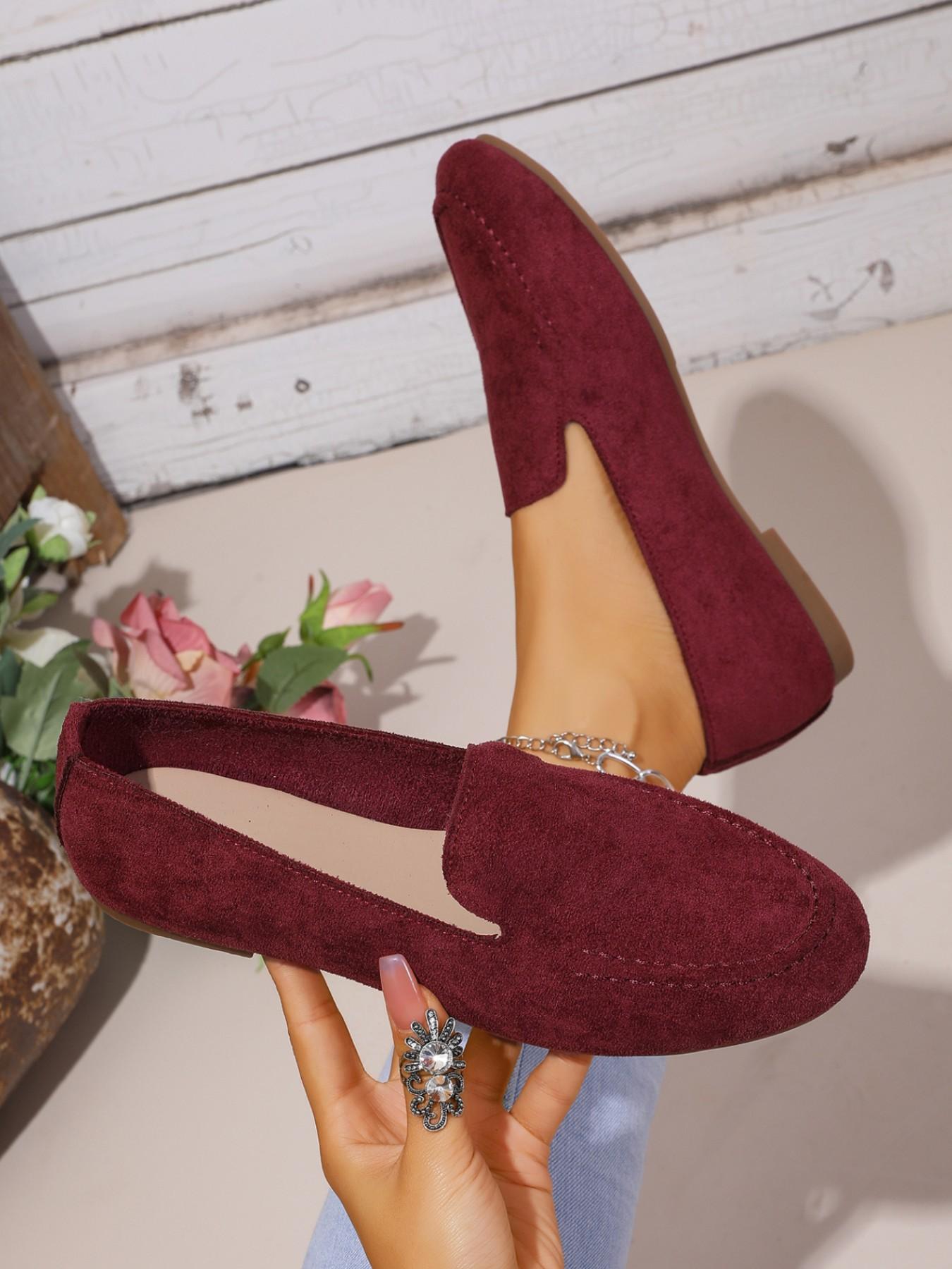 Casual Versatile Faux Leather Loafers, Flat Slip-On Comfortable Shoes, Chic Commuter Beanies, Perfect for Daily Wear