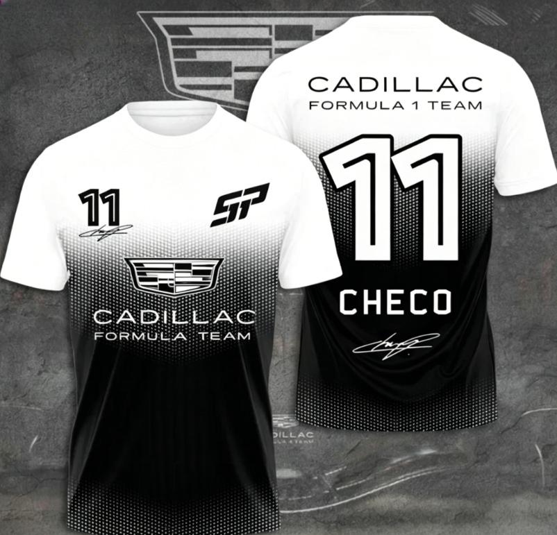 Men's Cadillac Racing Team T-shirt with 3D Printing, Speed Dry Short Sleeve Shirt for Racing Enthusiasts and Outdoor Fans