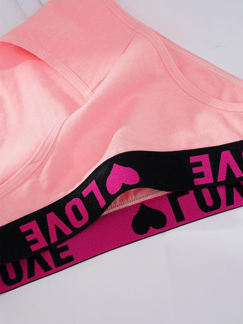 24pcs Women's Heart & Letter Tape Knicker Soft Comfy Breathable Panty, Women's  Letter Tape High Waist Knicker, Soft Comfy Breathable Panty for Daily Wear, Underwear for All Seasons