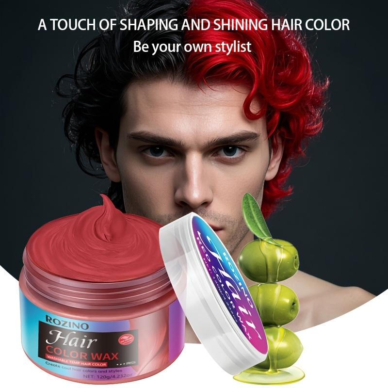 ROZINO Red Hair Dye Styling Wax for Hair Dyeing Styling & Shaping Haircare Product for Creative Hair Effects