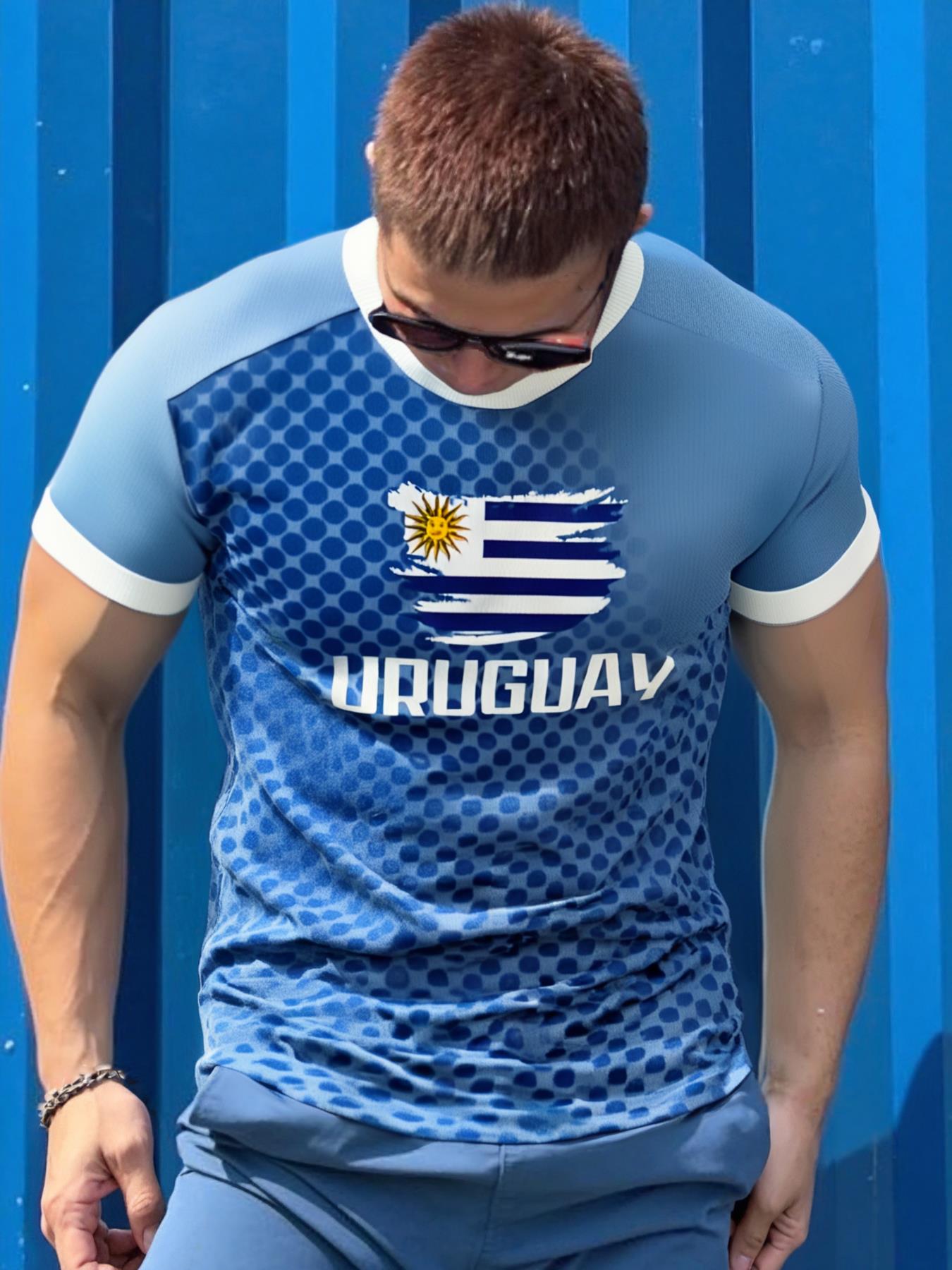 Uruguay Football Jersey Men's Breathable Soccer Shirt Uruguay National Team Fan Training Uniform