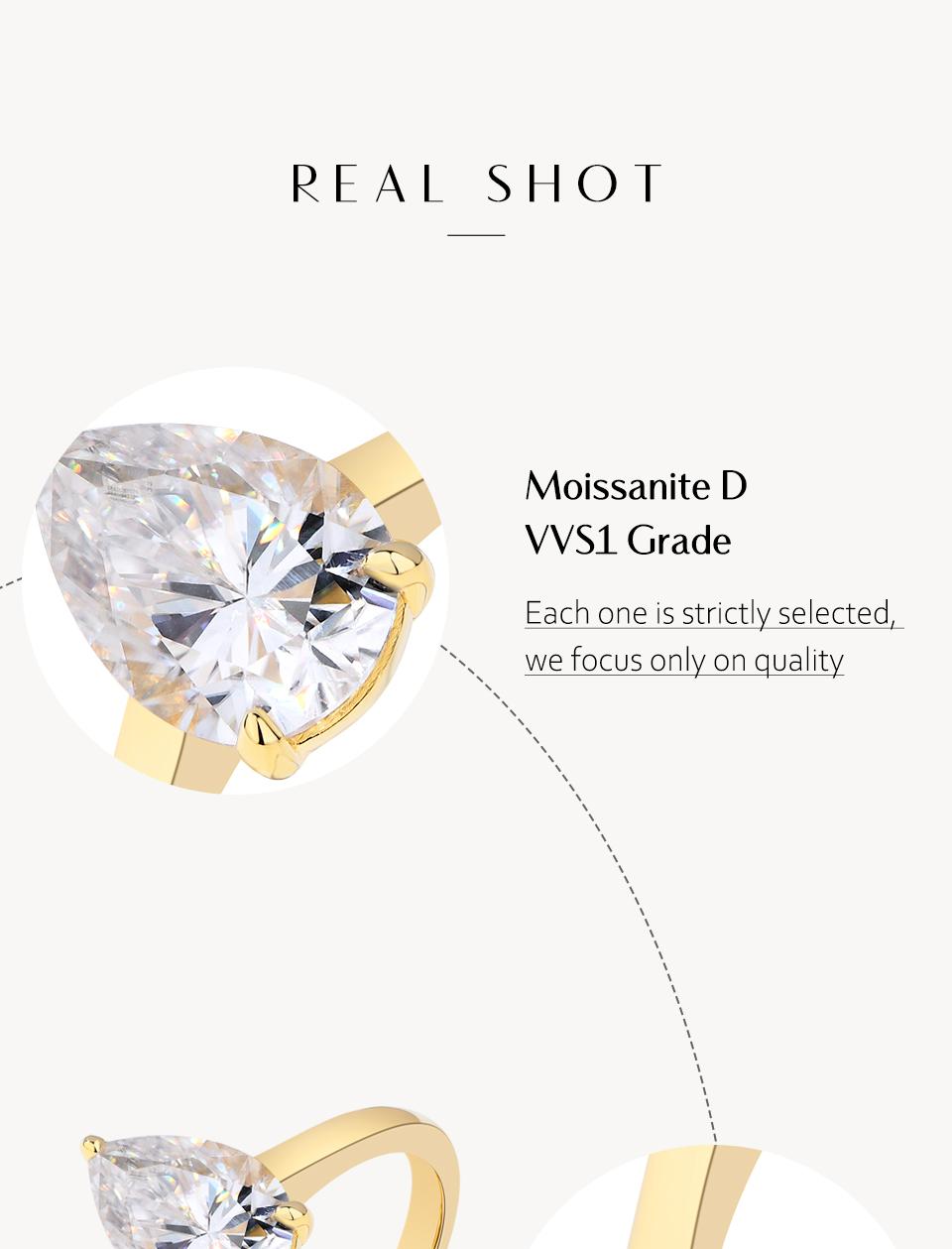 2.0CT Pear Cut Synthetic Moissanite ring Simple Style Anniversary EngagementGift Beauty Jewelry R148 SpringStatements