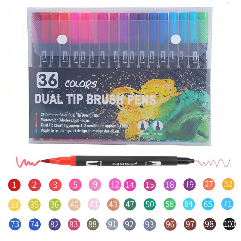 Art Supplier Dual Brush Markers Pens, Artist Coloring Marker Set, Fineliner & Brush Tip Pen with Premium Case for Adults Coloring Books Journal, Drawing, Doodlin, Art Supplies, Art Materials