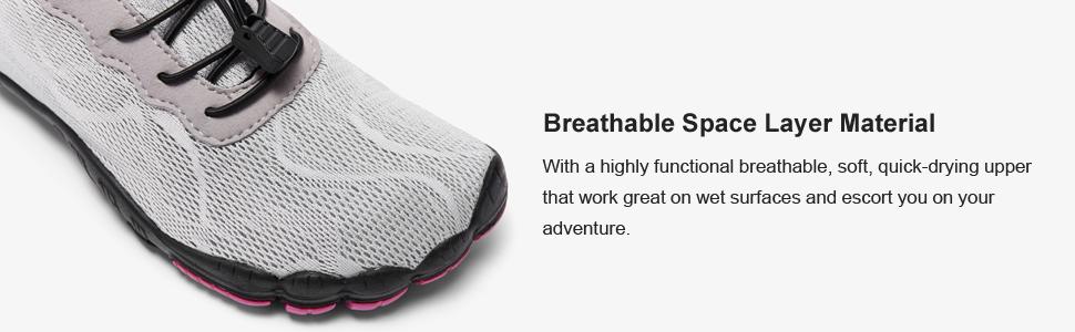 HIITAVE Women's Lightweight Quick-drying Barefoot Shoes, Non-slip Mesh Breathable Water Shoes for Swimming, Diving, Surfing, Water Sports, Pool, Beach SpringStatements Watershoes