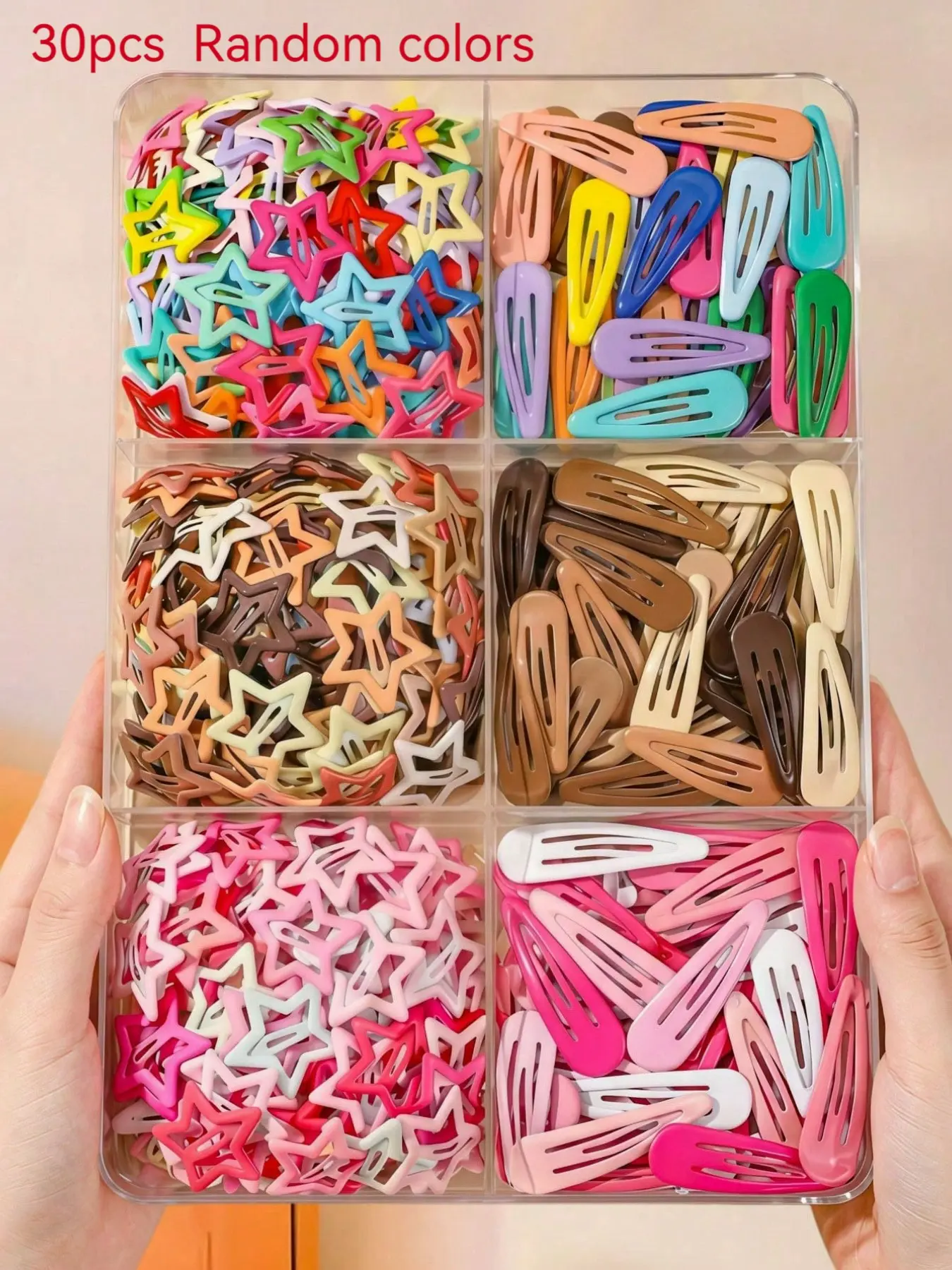 30 Pcs Colorful Y2K Star and Teardrop Bb Hair Clips Barrettes, Durable and Gentle, Sweet and Cute Girl and Kids Hair Accessories, Perfect for Daily Use