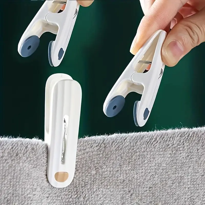 24 Windproof and Durable Plastic Clothespins, with a Strong Anti-slip Design and Thickened Metal Springs. Suitable for Socks, Bed Sheets, and Clothing - Kitchen Clothes Pegs, Clothes Pins