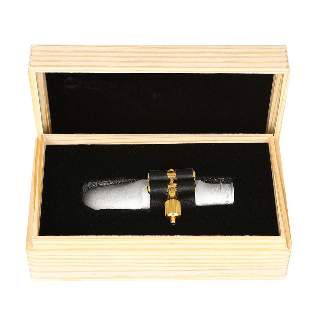 SLADE Brass Alto Sax Metal Mouthpiece Silver or Gold Plated with Wooden Gift Box, Sax Mouthpiece Upgrade for Practice Performance Gift