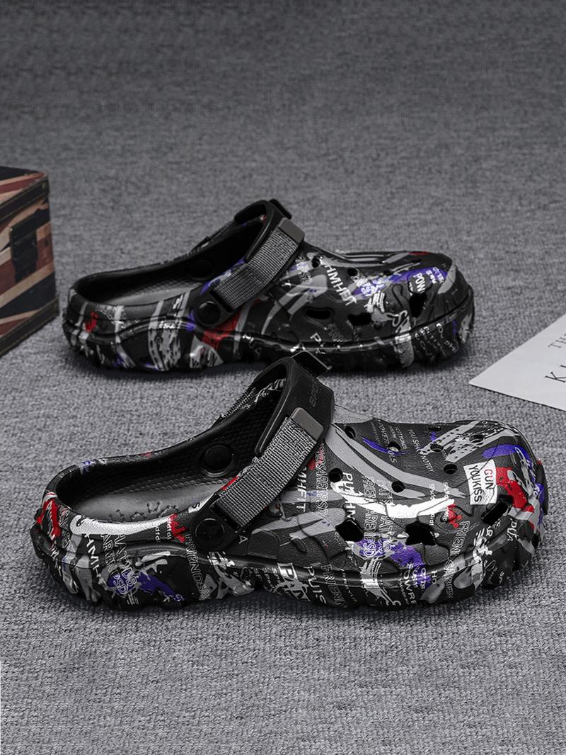 Men's Hole Shoes, Outdoor & Indoor Footwear, Suitable for Home Office Summer Wear Sandals Slippers Beach