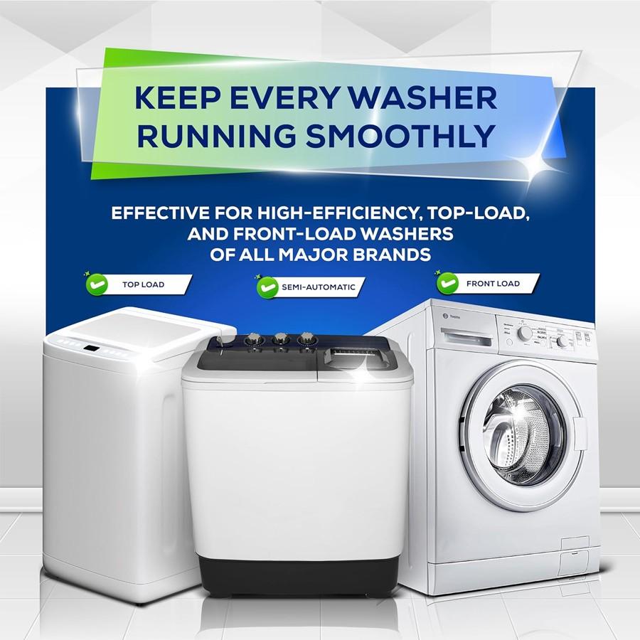 Washing Machine Cleaner and Descaler 12/24 Tablets per Box, Deep Cleaning Tablets for Front-Load and Top-Load Washers, -Friendly Deodorizer, Provides 12 Months and 24 Months Supply