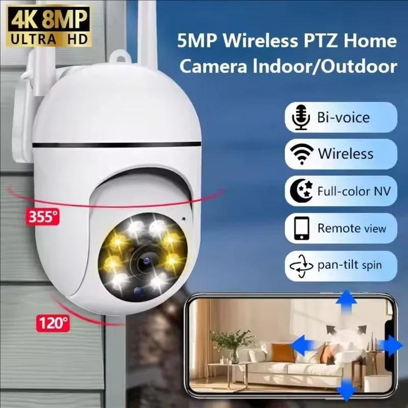8mp Wi-Fi Ip Outdoor Wireless Security Camera, 4x Zoom, Ai Human Tracking, Two-Way Audio, HD Night Vision, Color Camera