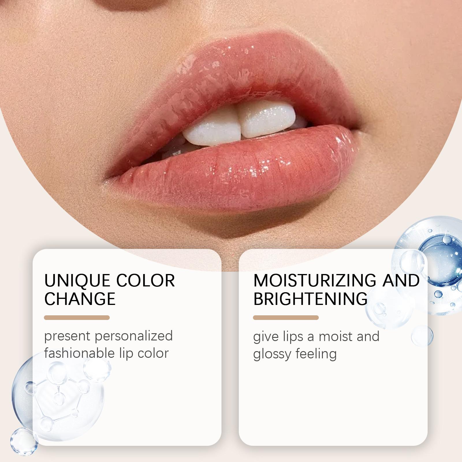 Transferproof Color Changing Lipstick,Gold Crystal Color Changing Lipstick,Long Lasting 24 Hours Moisturizing Glossy Shine Lip Gloss for Women