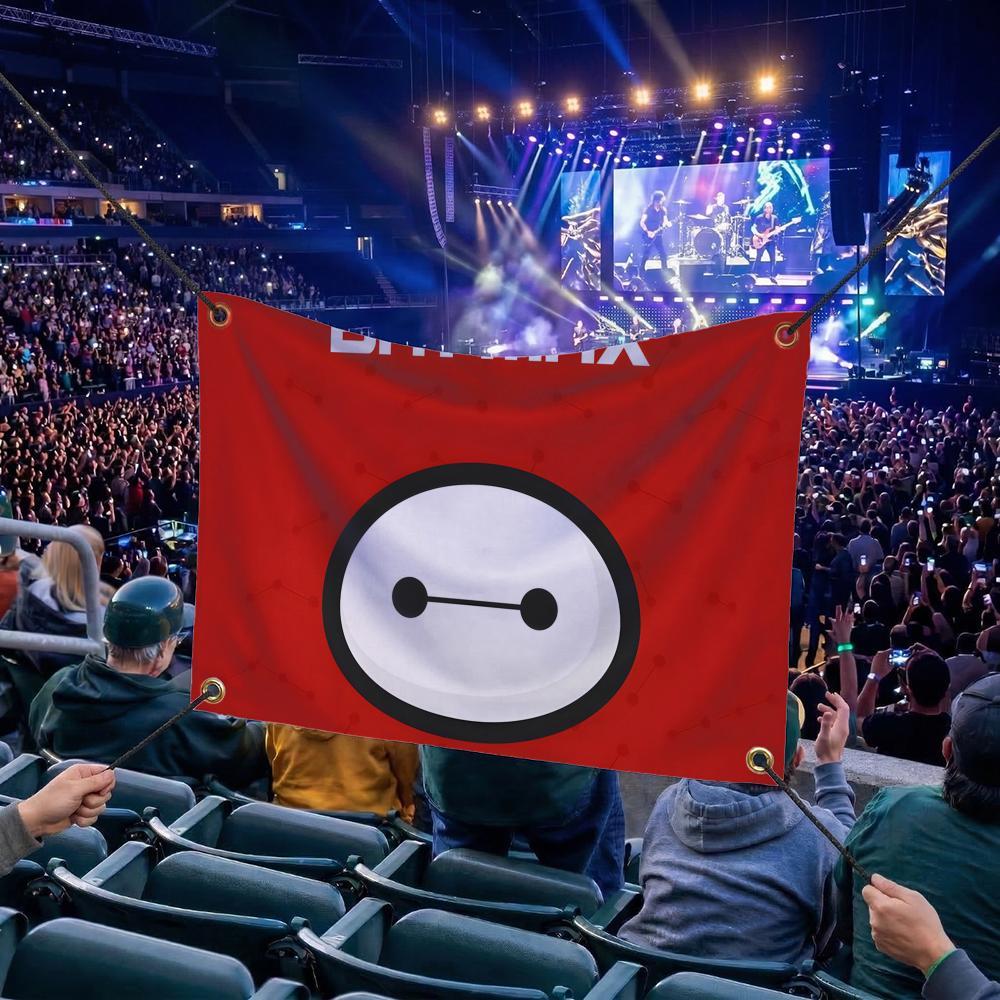 B-Big Hero 6 CARTOON Flags Multi Size Atmosphere Flag, Cheerleading Hand Pulled Banner, Portable Outdoor Event Flag & Wall Decor for Sports, Parties, Home and Room Decoration